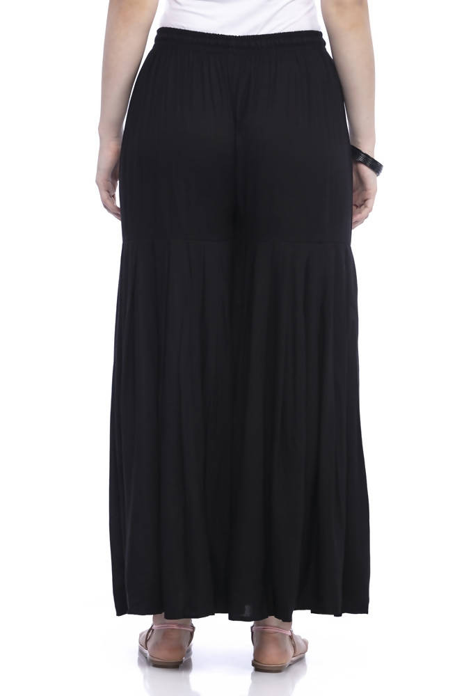Mominos Fashion Cotton Black Palazzo For Girls | Grocsy