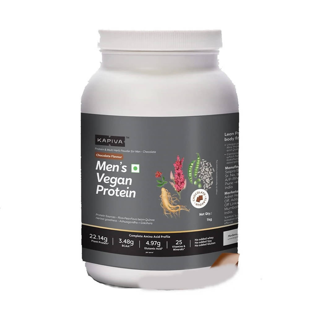 Kapiva Ayurveda Men's Vegan Protein - Chocolate Flavour | Grocsy