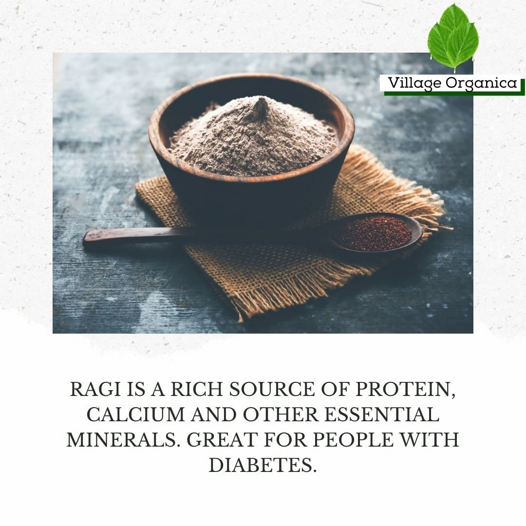 Village-Organica Ragi Flour Millet Flour | Grocsy
