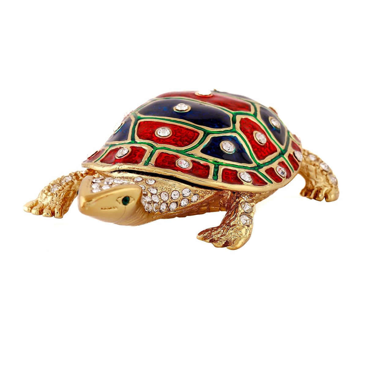 Estele Gold-Polished Deliberate Tortoise Idol with multi-color Stone Type:Enamel for Home/Car decor | Grocsy
