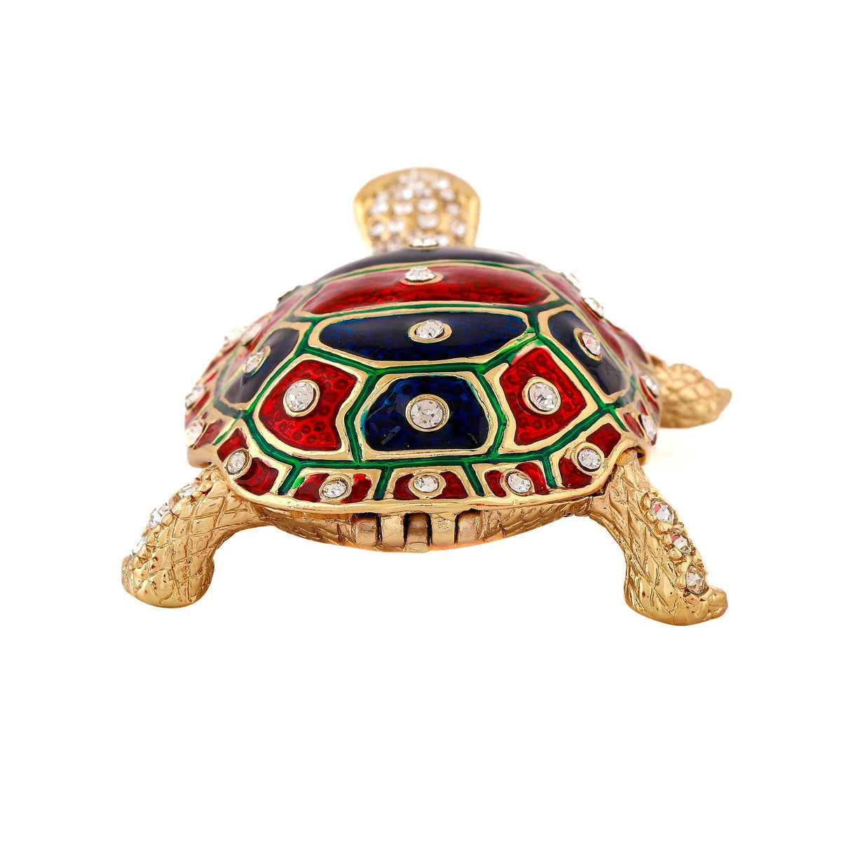 Estele Gold-Polished Deliberate Tortoise Idol with multi-color Stone Type:Enamel for Home/Car decor | Grocsy