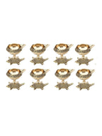 Tied Ribbons Gold Toned 8 Pieces Decorative Brass Diyas With Tortoise Base | Grocsy