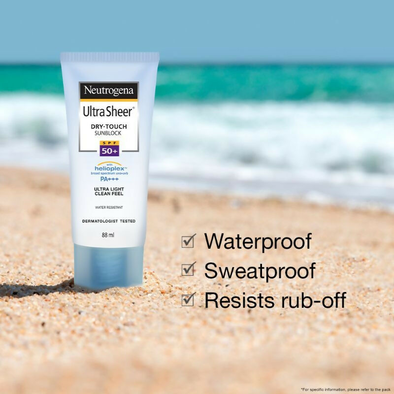 Neutrogena Ultrasheer SPF50+ PA+++ Ultra Light Face Sunscreen For Dry & Oily Skin Home+Travel Combo | Grocsy