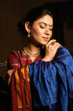 Very Much Indian Handloom Cotton Viscose Ilkal Saree - Royal Blue | Grocsy