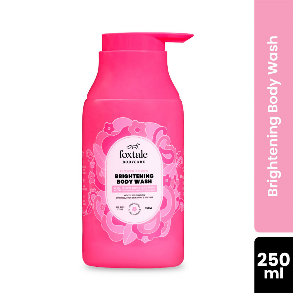 Foxtale Brightening Body Wash With Glycolic Acid & Niacinamide For Glowing Skin | Grocsy