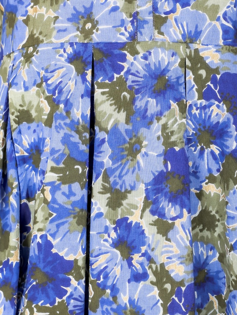Aramya A-line Soft Cotton Gold foil Print Women's Kurta Set - Blue | Grocsy
