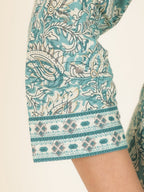 Aramya Straight Soft Cotton Paisley Print Women's Kurta - Green | Grocsy