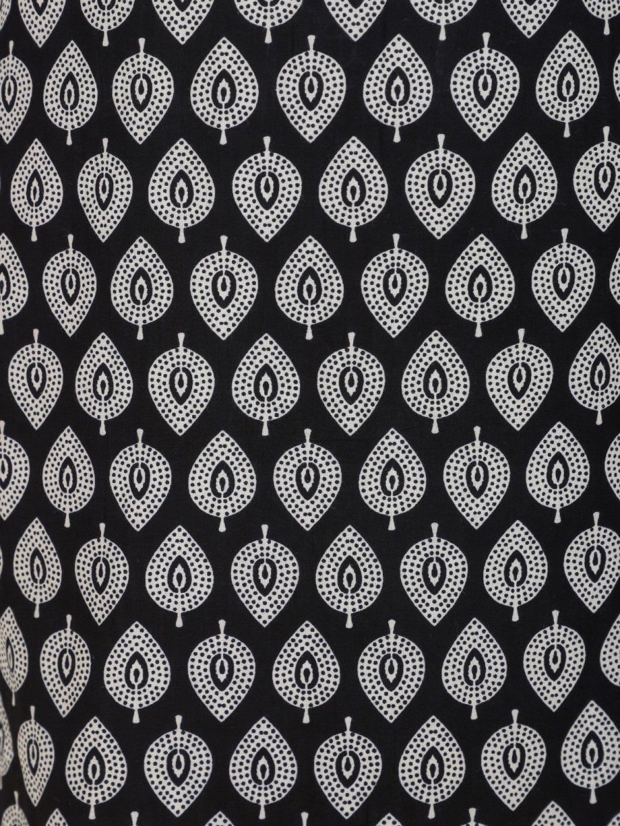 Aramya Straight Soft Cotton Butti Print Women's Kurta - Black | Grocsy