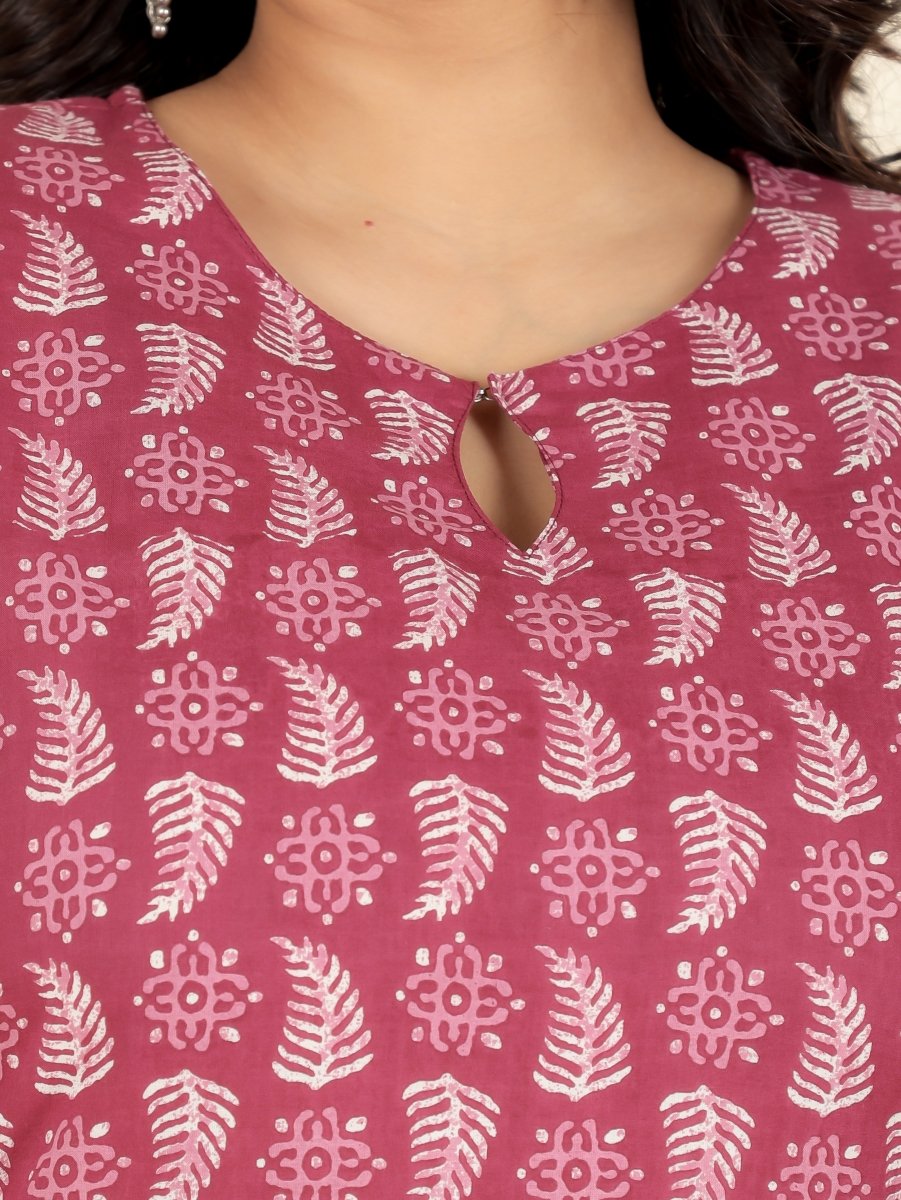 Aramya Straight Soft Cotton Abstract Print Women's Kurta - Red | Grocsy