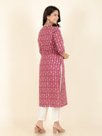 Aramya Straight Soft Cotton Abstract Print Women's Kurta - Red | Grocsy