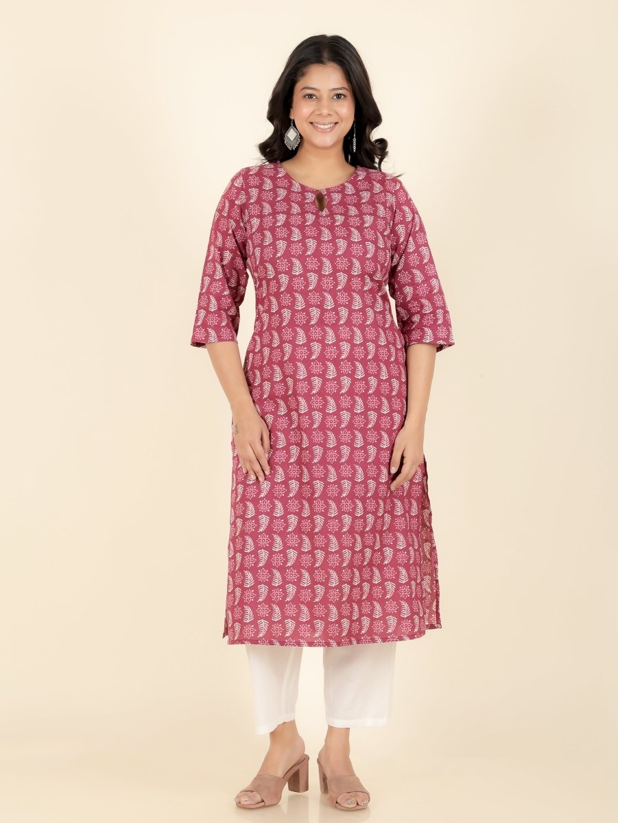 Aramya Straight Soft Cotton Abstract Print Women's Kurta - Red | Grocsy