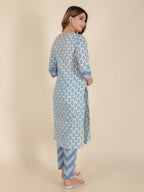 Aramya Straight Soft Cotton Floral Print Women's Kurta Set - White | Grocsy