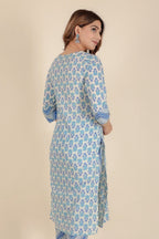 Aramya Straight Soft Cotton Floral Print Women's Kurta - White | Grocsy