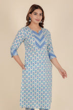 Aramya Straight Soft Cotton Floral Print Women's Kurta - White | Grocsy