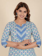 Aramya Straight Soft Cotton Floral Print Women's Kurta - White | Grocsy