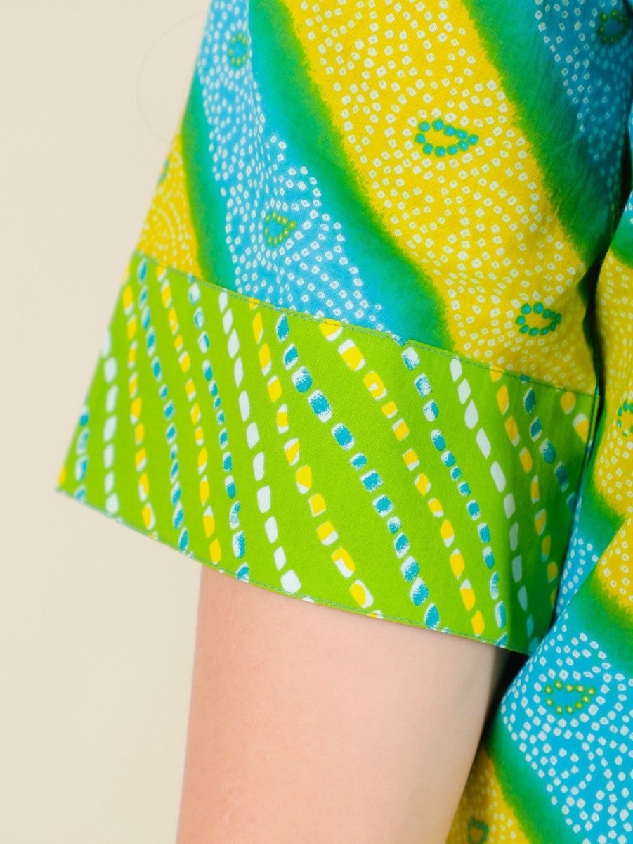 Aramya Straight Soft Cotton Bandhani Print Women's Kurta Set - Green | Grocsy
