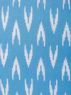 Aramya A-line Kantha Cotton Ikat Print Women's Kurta - Blue | Grocsy