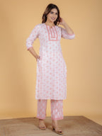 Aramya Straight Soft Cotton Geometric Print Women's Kurta - Orange | Grocsy