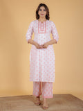 Aramya Straight Soft Cotton Geometric Print Women's Kurta - Orange | Grocsy