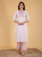 Aramya Straight Soft Cotton Geometric Print Women's Kurta - Orange | Grocsy
