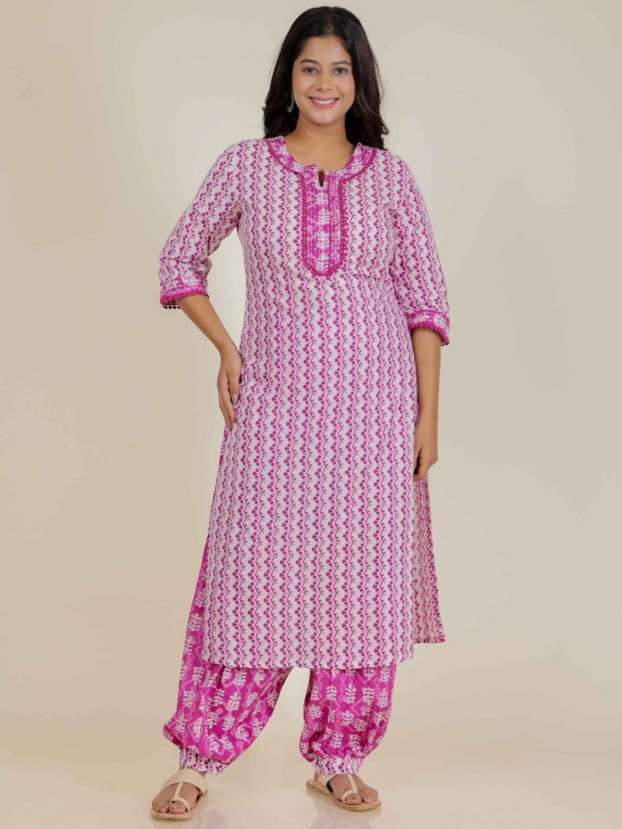 Aramya Straight Soft Cotton Abstract Print Women's Kurta - Pink | Grocsy