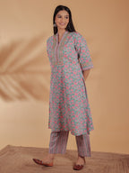 Aramya Straight Soft Cotton Floral Print Women's Kurta - Multicolor | Grocsy