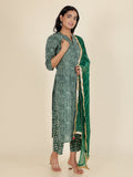 Aramya Straight Soft Cotton Striped Print Women's Kurta - Green | Grocsy