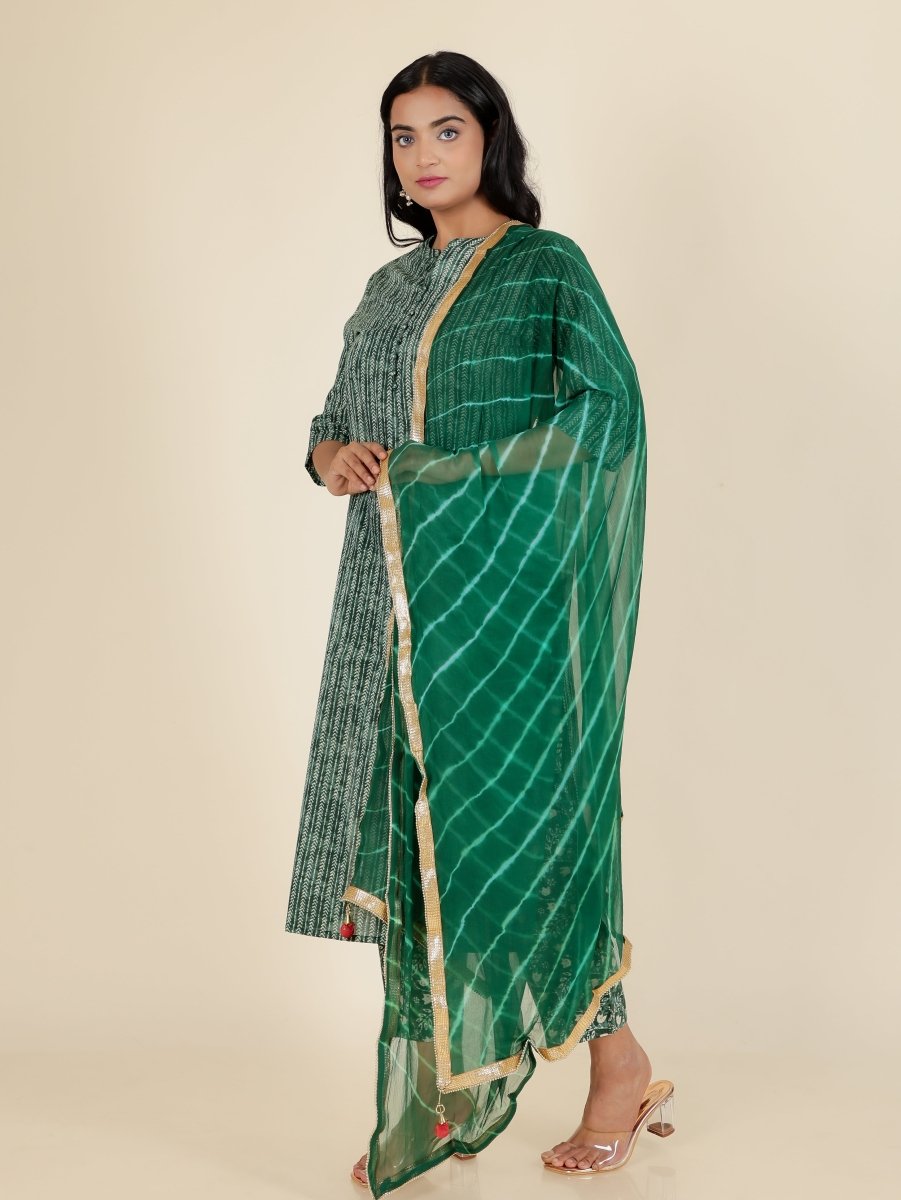 Aramya Straight Soft Cotton Striped Print Women's Kurta - Green | Grocsy