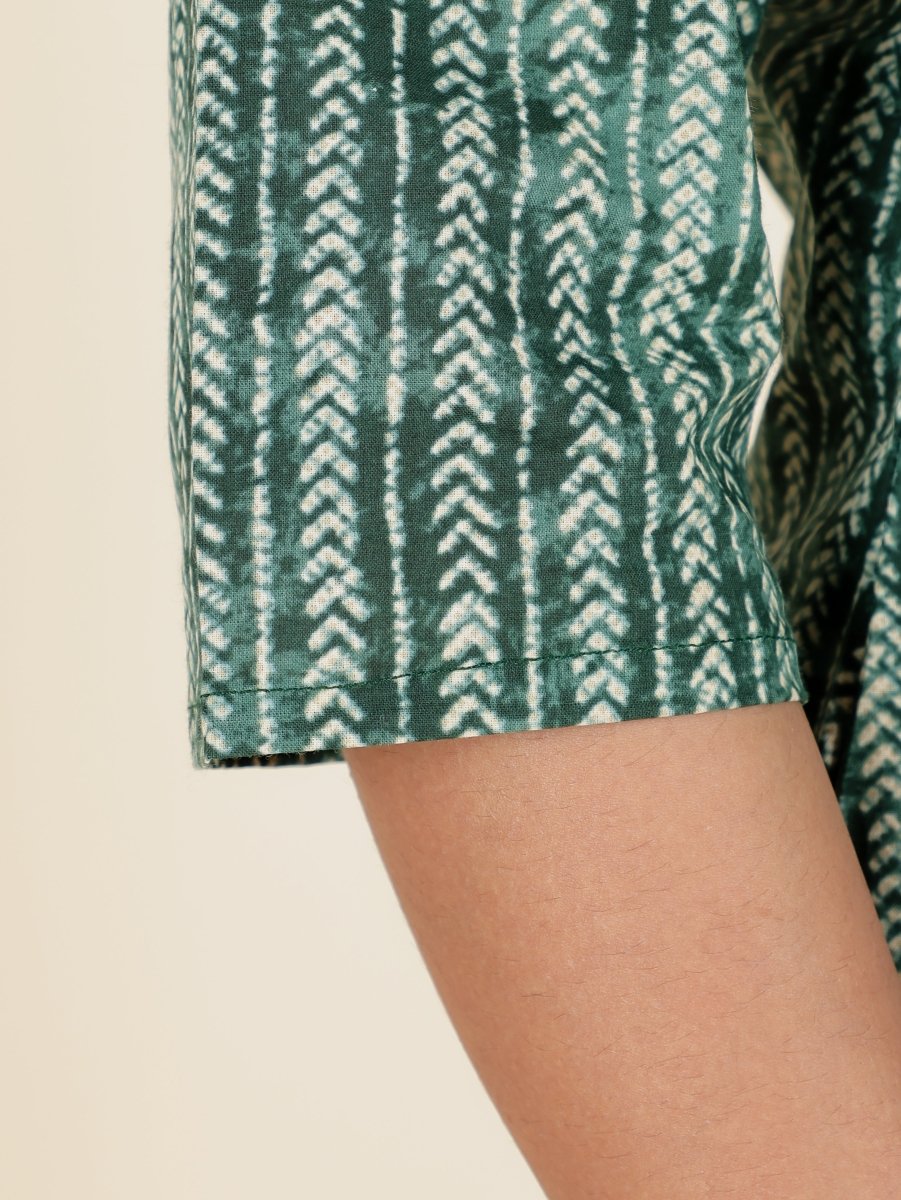 Aramya Straight Soft Cotton Striped Print Women's Kurta - Green | Grocsy