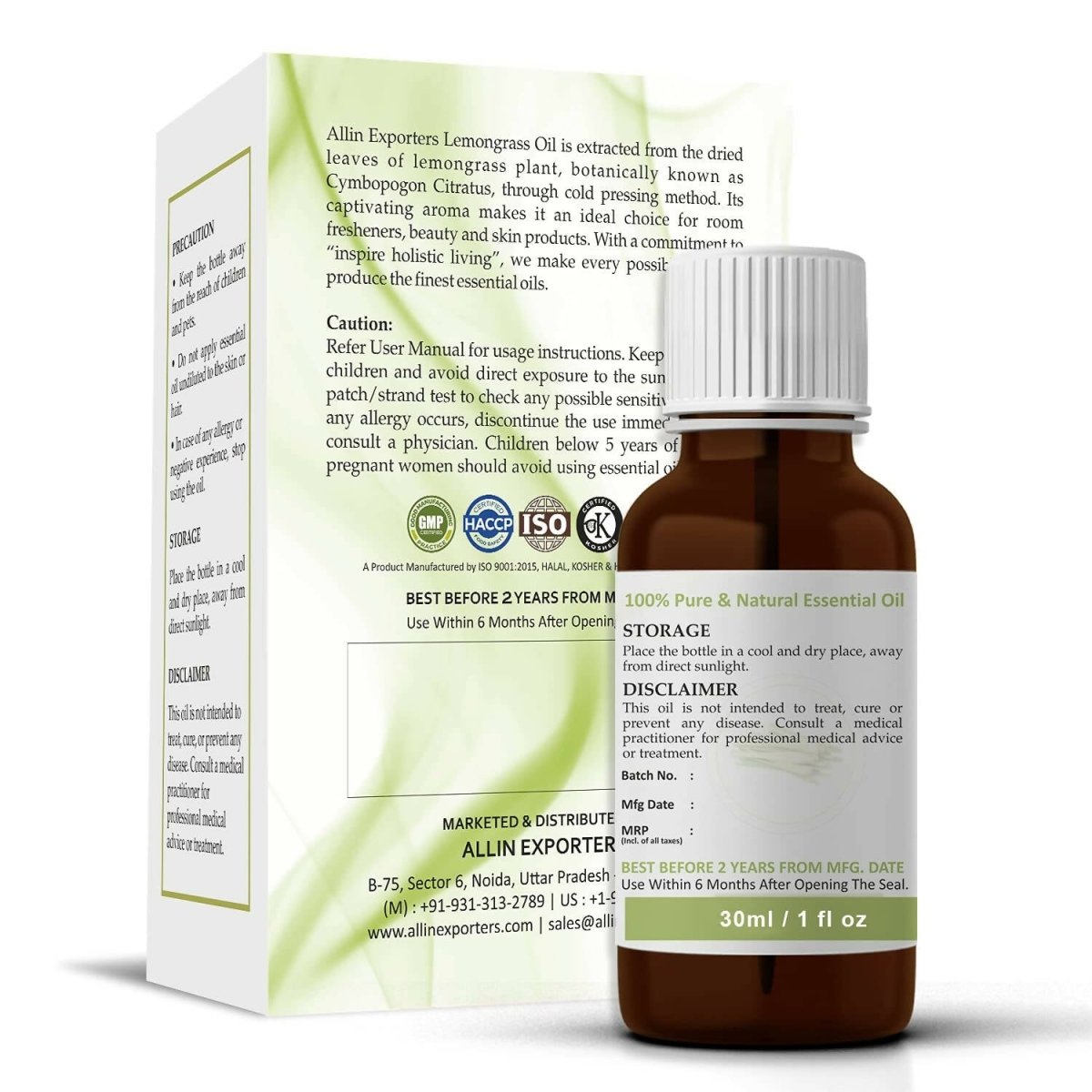 Allin Exporters Lemon Grass Essential Oil | Grocsy