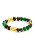 Red Carnelian, Lapis Lazuli, Amethyst, Yellow Citrine Crystal and Green Avanturine Multicoloured Cyrstal Beads bracelet - Ruby Raang | Grocsy