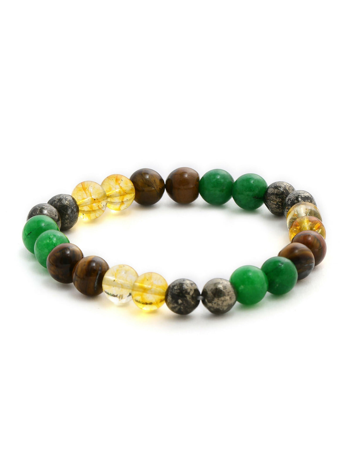 Red Carnelian, Lapis Lazuli, Amethyst, Yellow Citrine Crystal and Green Avanturine Multicoloured Cyrstal Beads bracelet - Ruby Raang | Grocsy