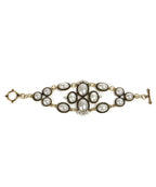Gold-Polished Alloy Pearl Studded Designer Bracelet - The Pari