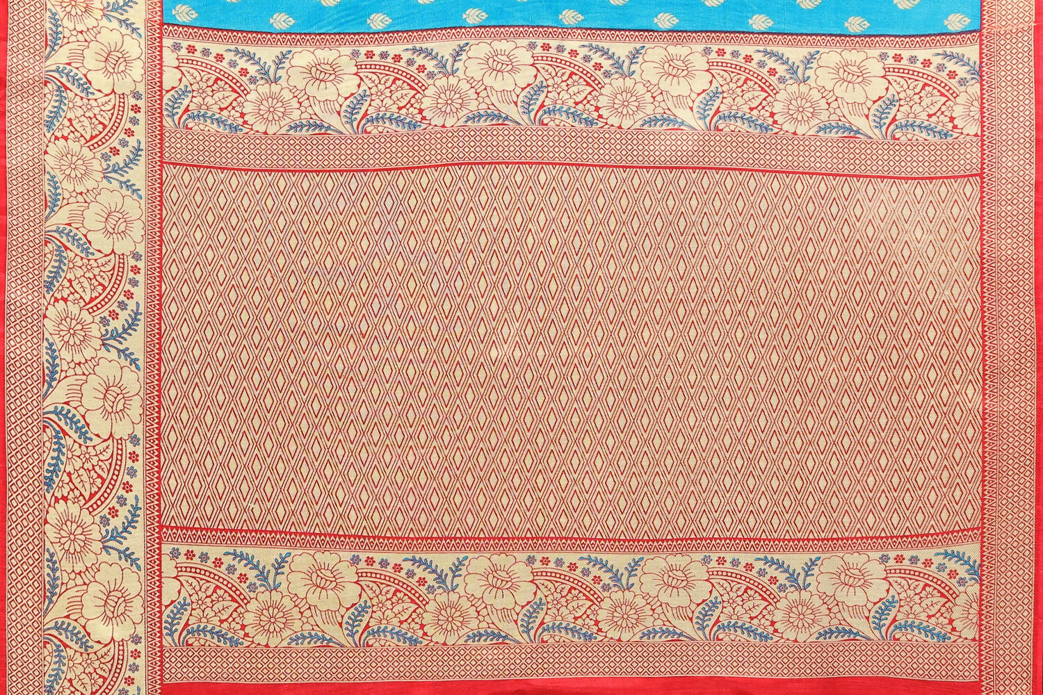 Vamika Blue Printed Art Silk Saree | Grocsy