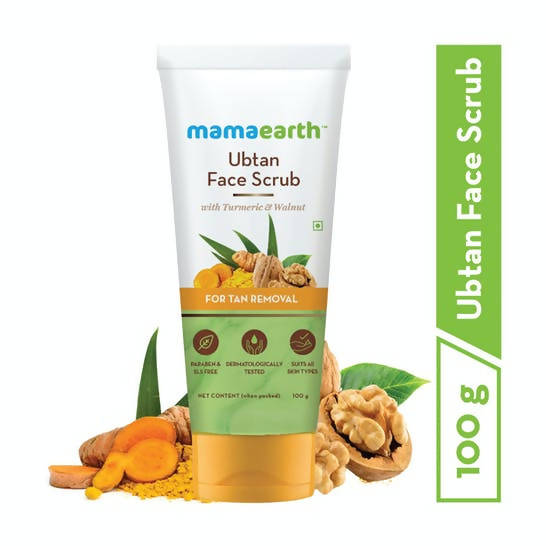 Mamaearth Ubtan Face Scrub with Turmeric & Walnut for Tan Removal | Grocsy