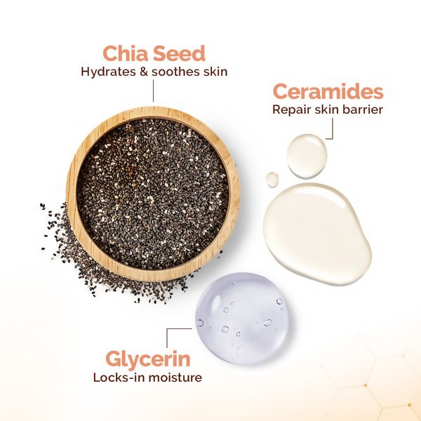 Mamaearth Chia Oil-Free Face Wash with Chia Seed & Ceramides for Normal to Oily Skin | Grocsy
