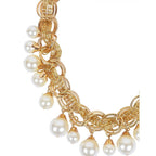 Gold-Polished Alloy Pearl Statement Necklace - The Pari | Grocsy