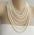 Gold-Polished Alloy Layered Pearl Elegant Necklace - The Pari | Grocsy