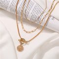 Gold-Polished Alloy Layered Designer Short Necklace - The Pari | Grocsy