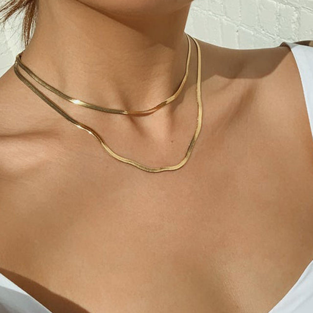 Gold-Polished Alloy Layered Designer Short Necklace - The Pari | Grocsy