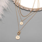 Gold-Polished Alloy Layered Designer Short Necklace - The Pari | Grocsy