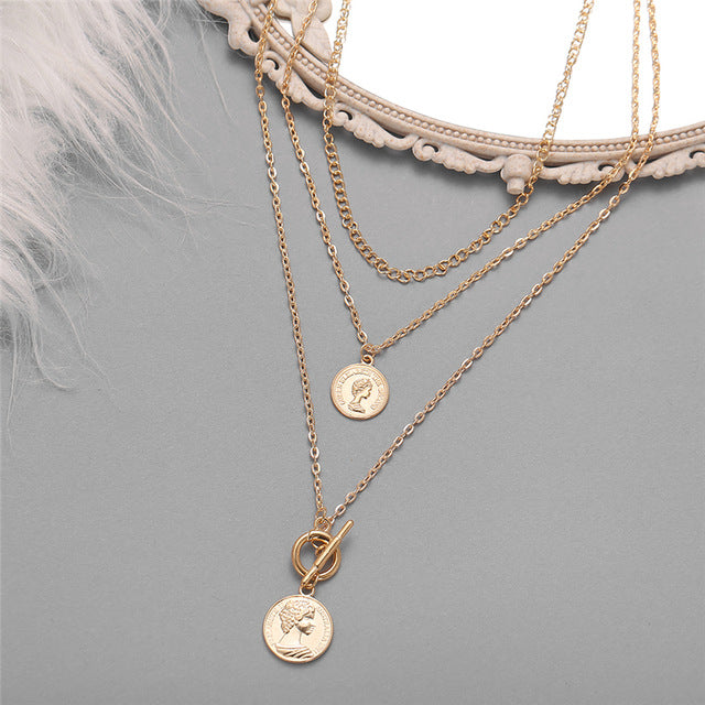Gold-Polished Alloy Layered Designer Short Necklace - The Pari | Grocsy