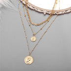 Gold-Polished Alloy Layered Designer Short Necklace - The Pari | Grocsy