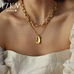 Gold-Polished Alloy Layered Designer Short Necklace - The Pari | Grocsy