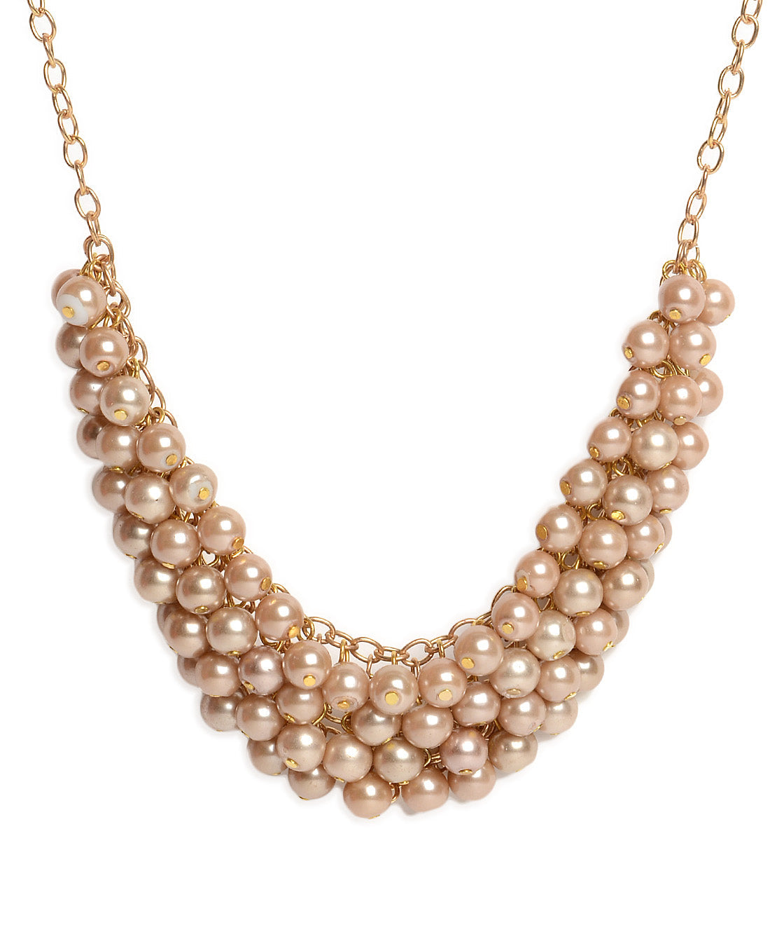 Gold-Toned Alloy Pearl Studded Necklace - The Pari | Grocsy