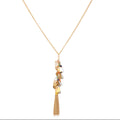 Gold-Polished Alloy Long Multi Chain Necklace - The Pari | Grocsy