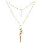 Gold-Polished Alloy Long Multi Chain Necklace - The Pari | Grocsy