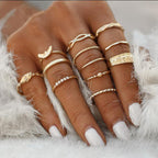 Gold-Polished Alloy Stylish Contemporary Stackable Ring - The Pari | Grocsy