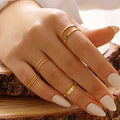 Gold-Polished Alloy Stylish Contemporary Stackable Ring - The Pari | Grocsy