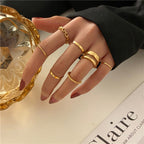 Gold-Polished Alloy Stylish Contemporary Stackable Ring - The Pari | Grocsy